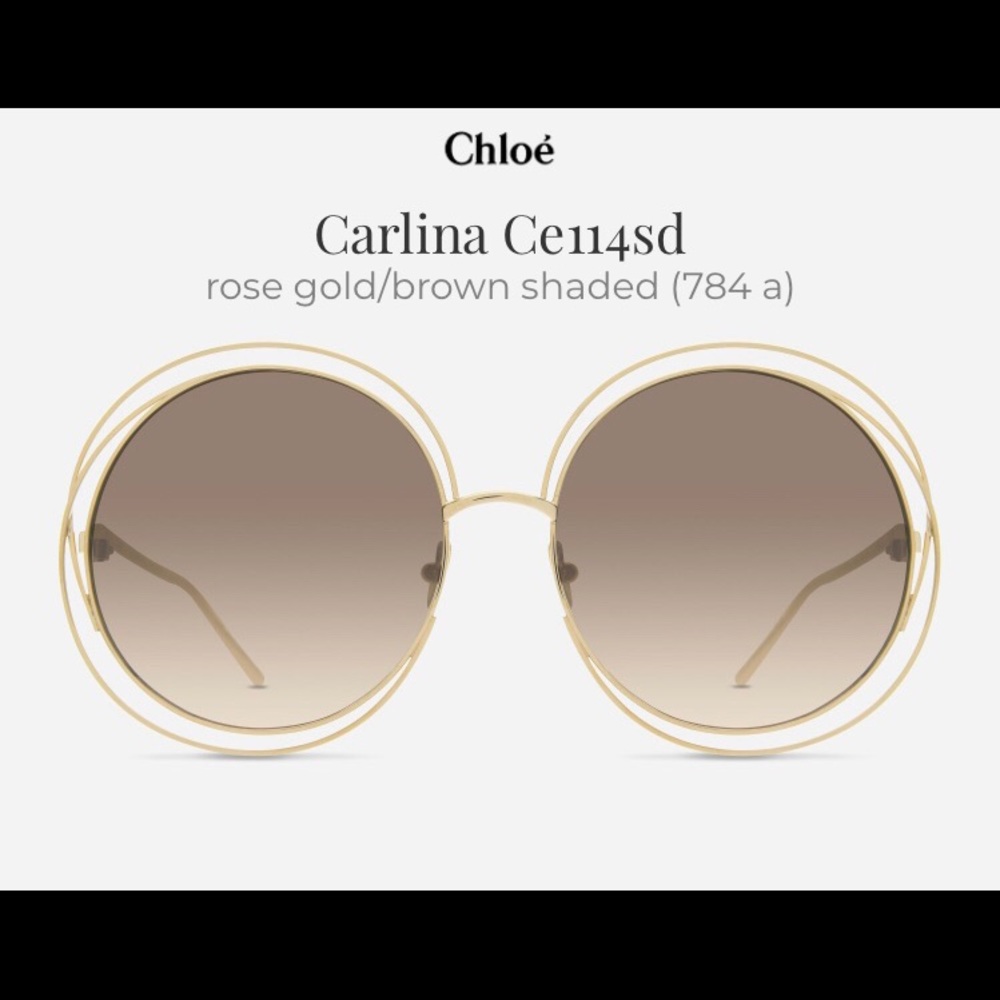 Chloe Carlina rose gold shaded brown sunglasses
